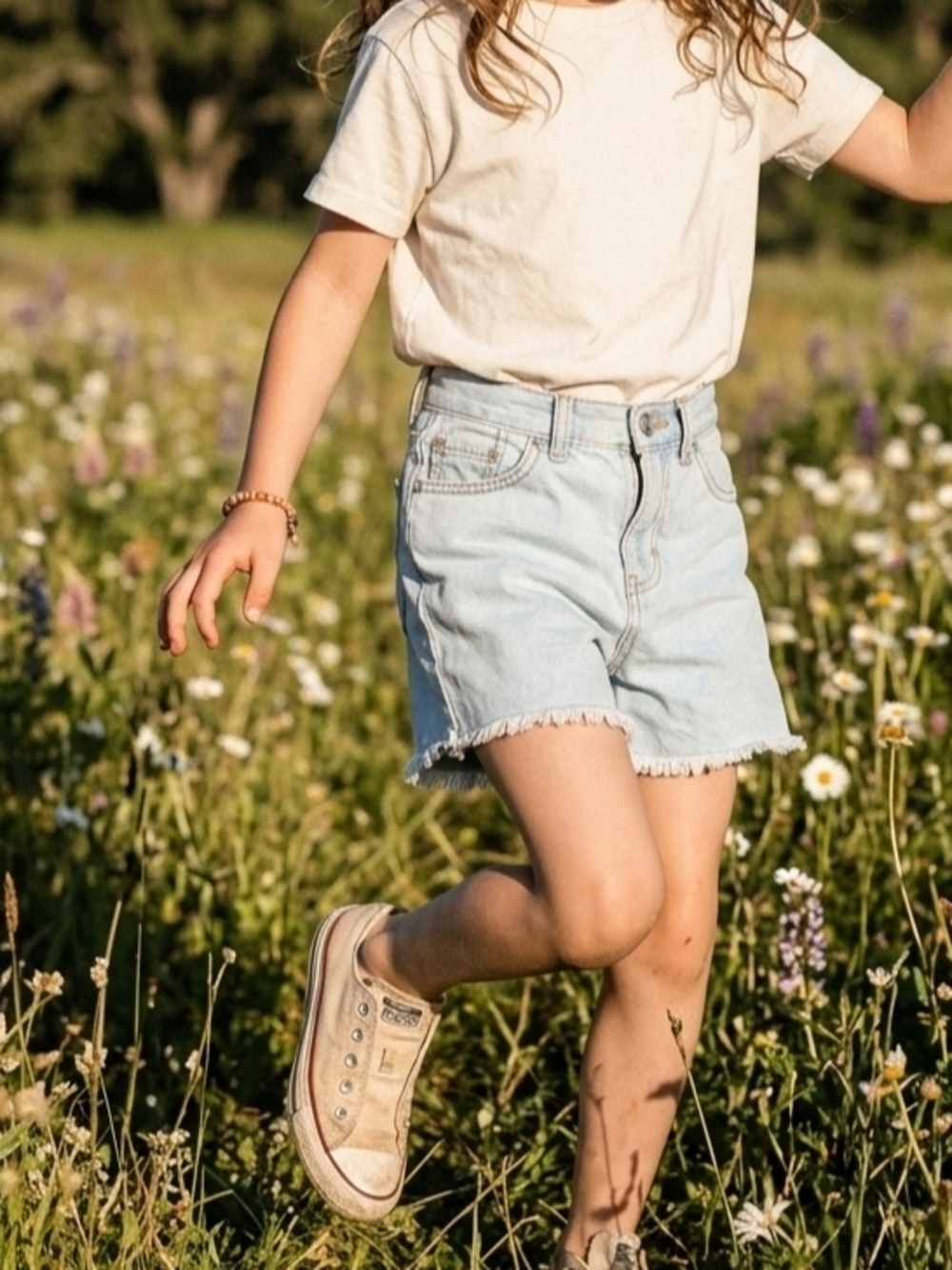 Levi's Light Wash Frayed-Hem Kids Denim Shorts